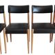 4 Chaises Scandinave Noires Années 50/60 Vintage