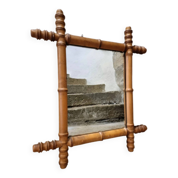 Antique French wall mirror in faux bamboo style – early 20th century
