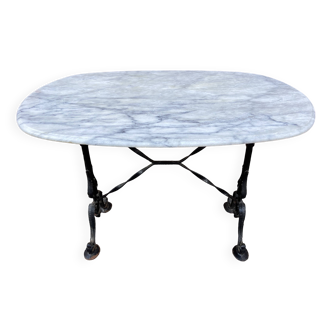Table Bistrot marbre et fonte café Parisien Bistro table vintage bohême