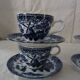 6 cups & under coffee cups décor delft blue boat mill faience