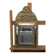 Old bevel mirror with metal parcloses pushed back Louis XIV style