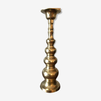 Scandinavian "cierge" candlestick in golden brass