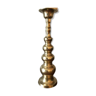 Scandinavian "cierge" candlestick in golden brass