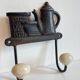 Coat rack made of steel and porcelain