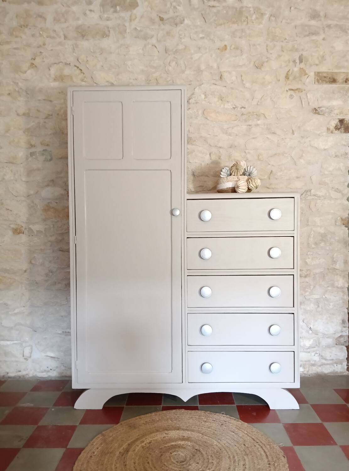 Vintage asymmetrical wardrobe