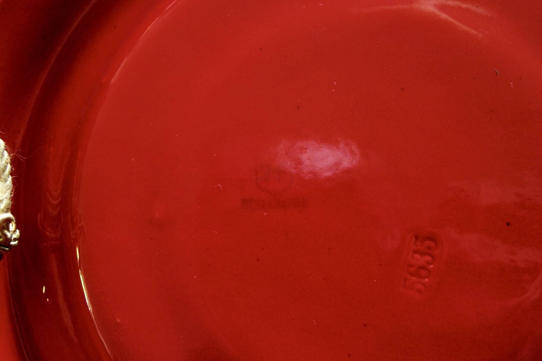 Vintage bright red ceramic mirror 1960