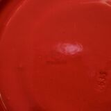 Vintage bright red ceramic mirror 1960