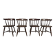 4 solid wood chairs in western style called "smockers chairs", in oak.
