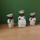 Vintage salt shaker, pepper and mustard set
