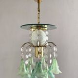Vintage pendant lamp with tassels and bells