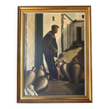 Oil on canvas "The Guardian of the Jars" –
