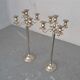 Pair of candlesticks on silver feet