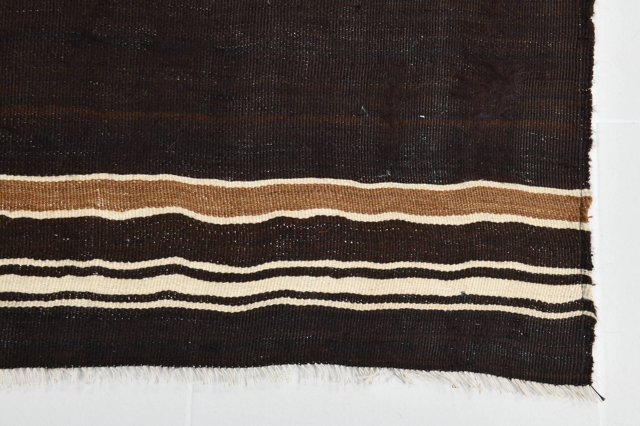 Dark Brown Beige Aesthetic Vintage Rug, 135x165Cm