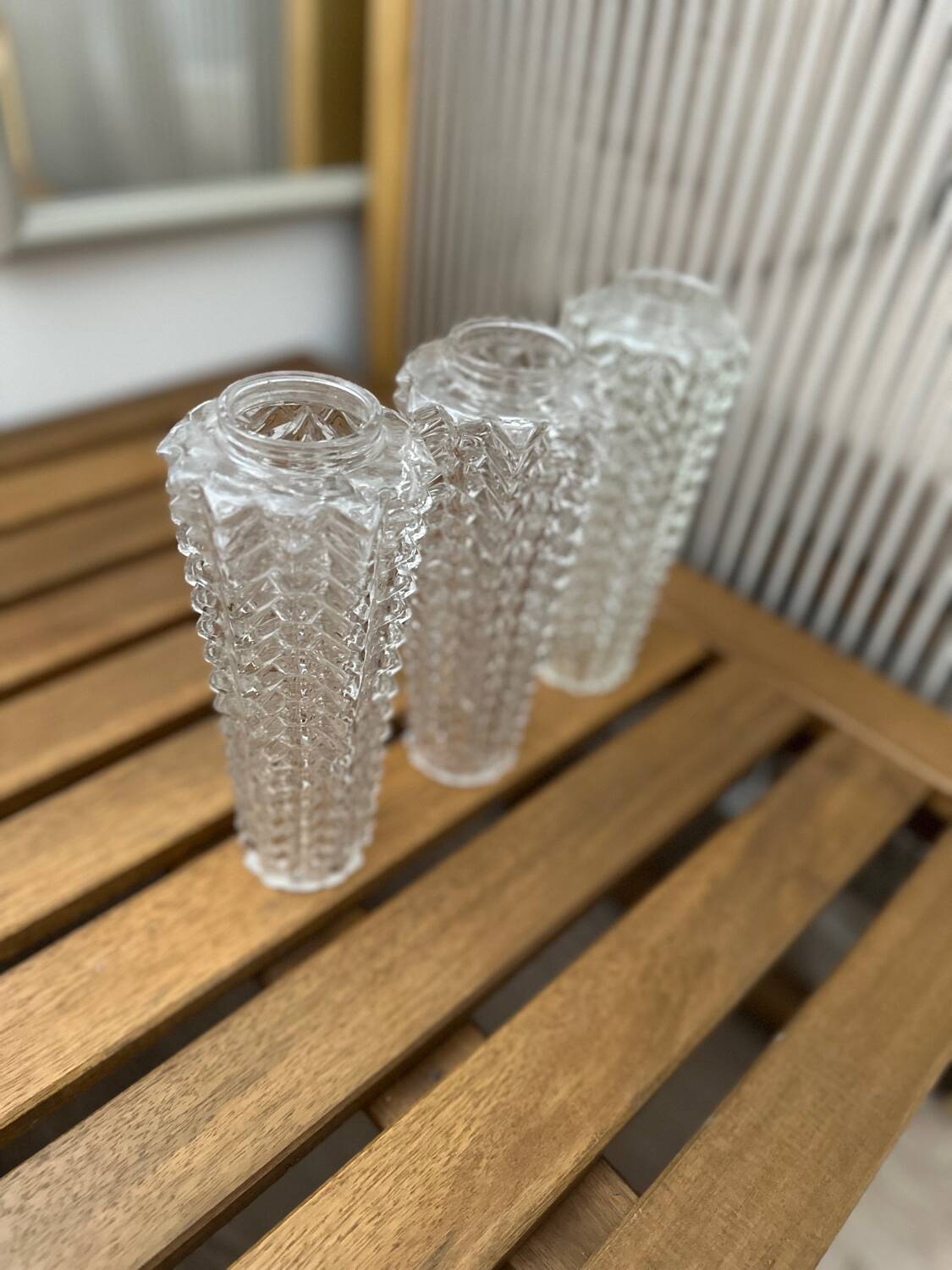 Set of 3 glasses for vintage wall lights