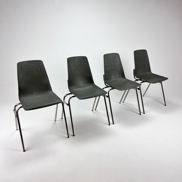 Ensemble de 4 chaises vintage Fantasia France années 1960