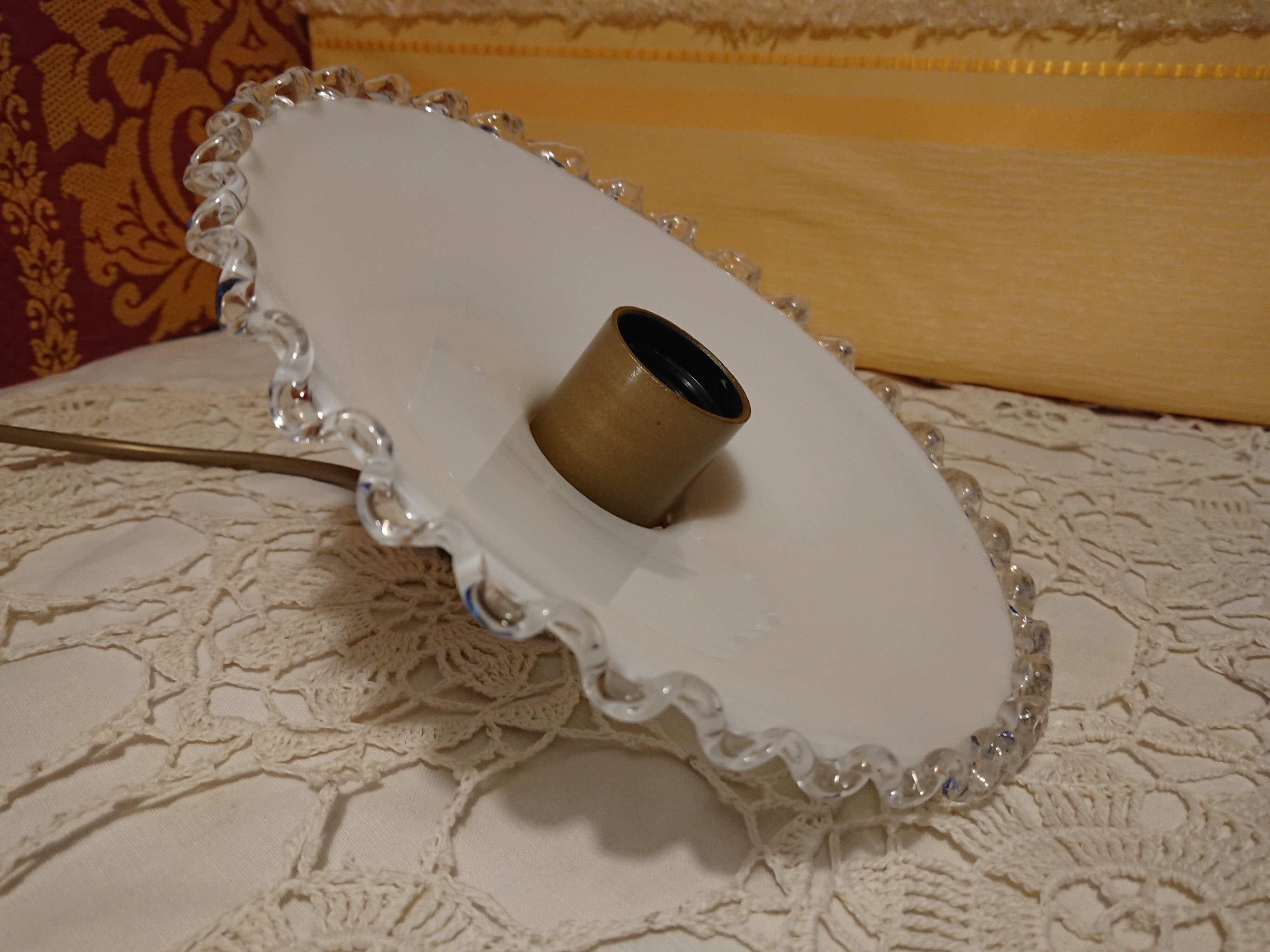 White corole glass pendant light 1940