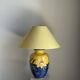 Large blue and yellow lamp with floral patterns H60