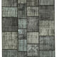Handmade Turkish Overdyed 176 cm x 242 cm Black Patchwork Carpet