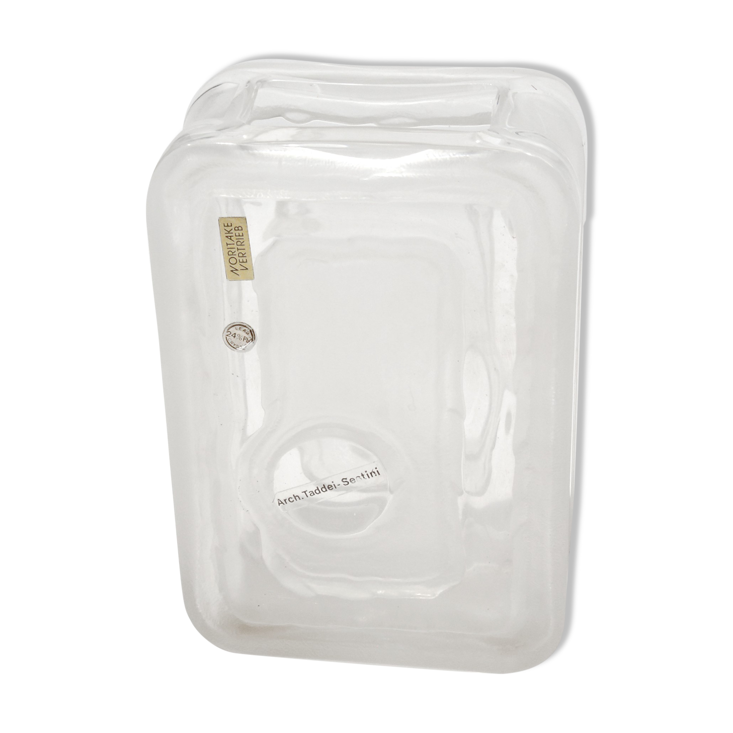 1970s modernist crystal vase, noritake, japan