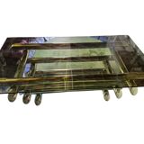 Willy Rizzo table 1970 chrome metal and glass