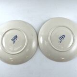 Antique GIEN duo of cups and saucers, Cashmere Bothee decor – French earthenware