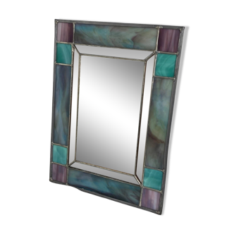 Ancien miroir en vitrail