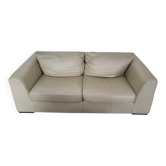 Canapé en cuir beige