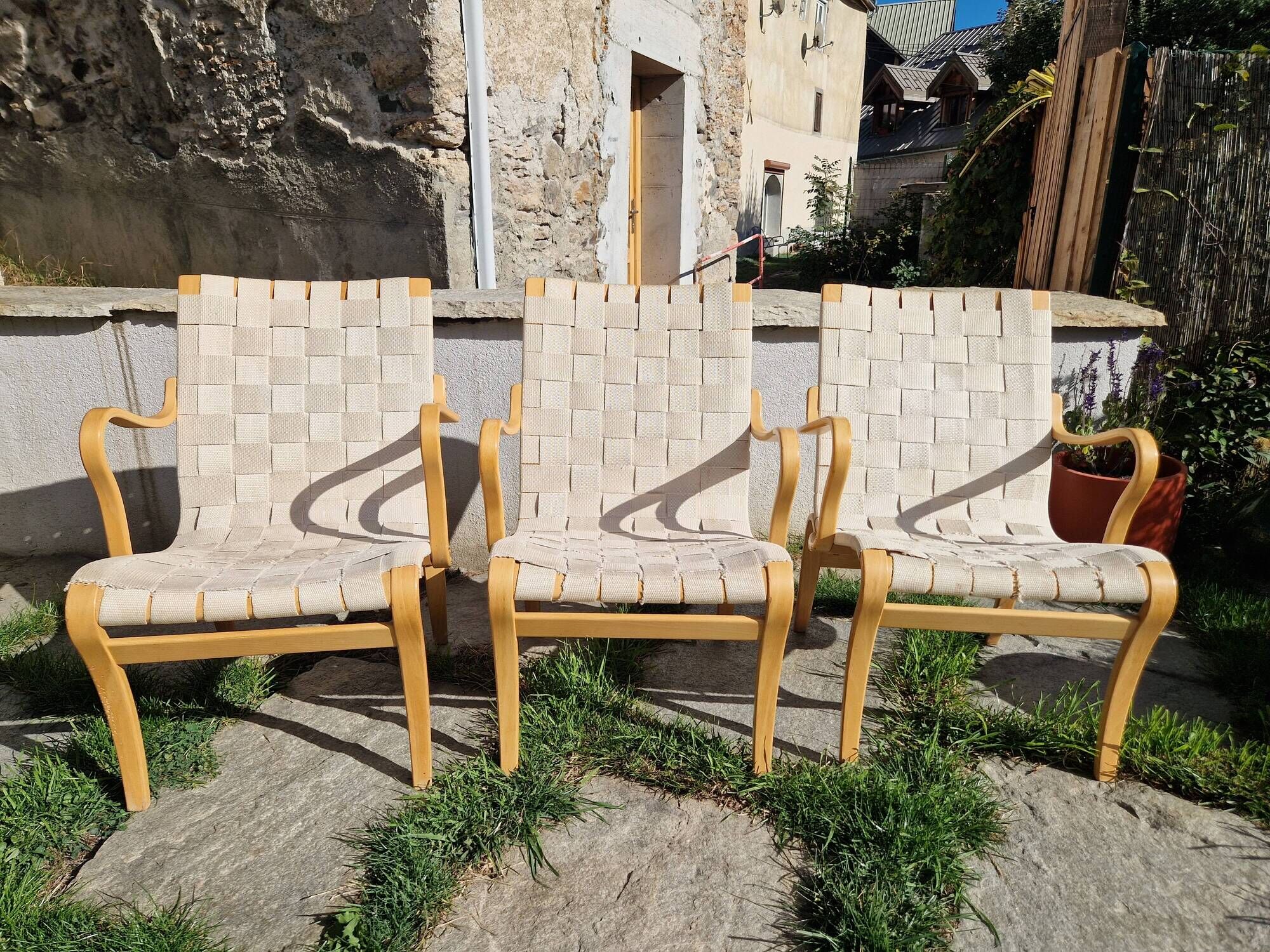 3 Eva chairs by Bruno Mathsson