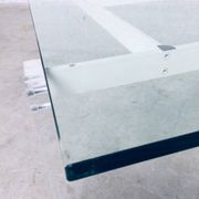Danish Poul Kjaerholm Style Metal, Acrylic Glass & Glass Coffee Table, 1960s
