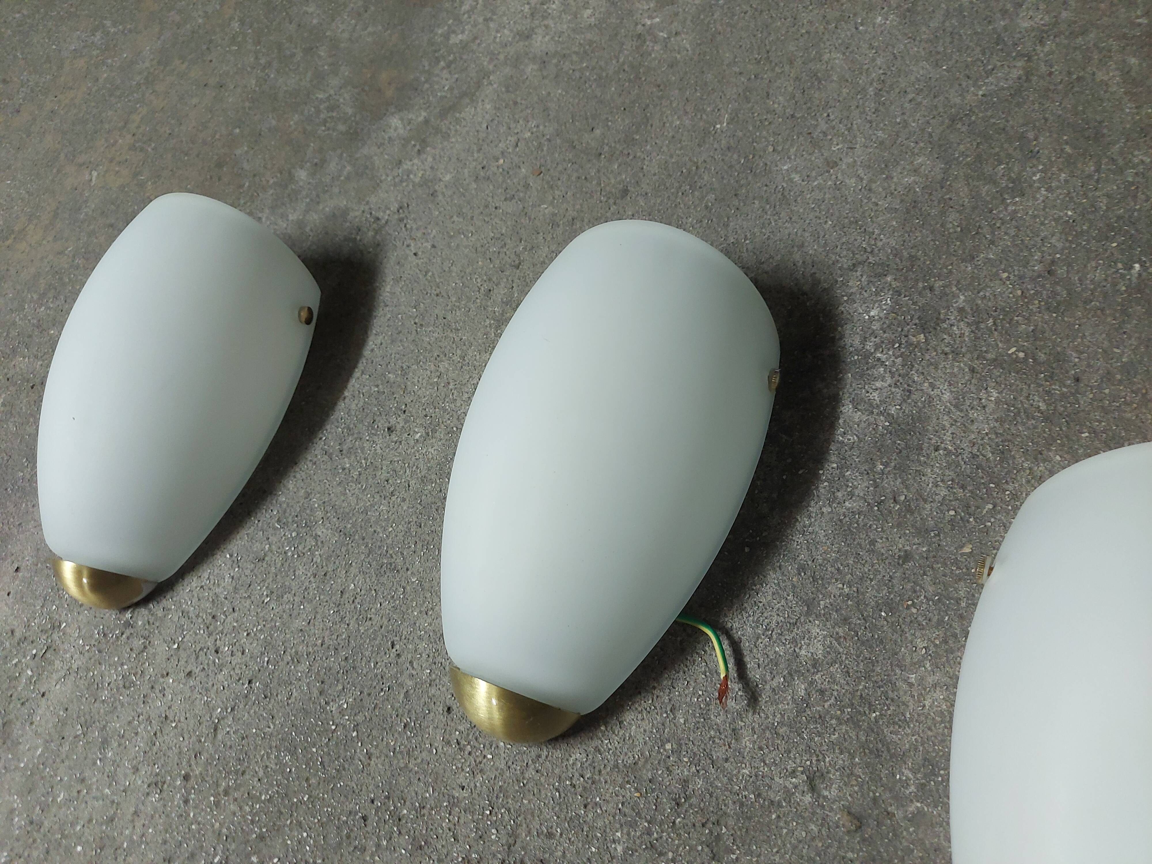 3 Vintage 90'S Ikea opaline wall lights (made in Italy)