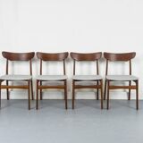 Chaises de salle à manger en teck danois par Schionning & Elgaard, années 1960, ensemble de 4