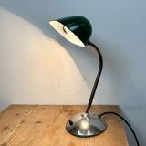 Vintage Green Enamel Bank Lamp, 1950s