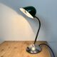 Vintage Green Enamel Bank Lamp, 1950s