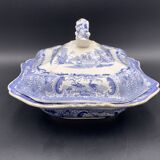 David Johnston - Plat légumier faïence fine de Bordeaux service Turc bleu circa 1840