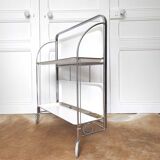 Vintage foldable white bar trolley