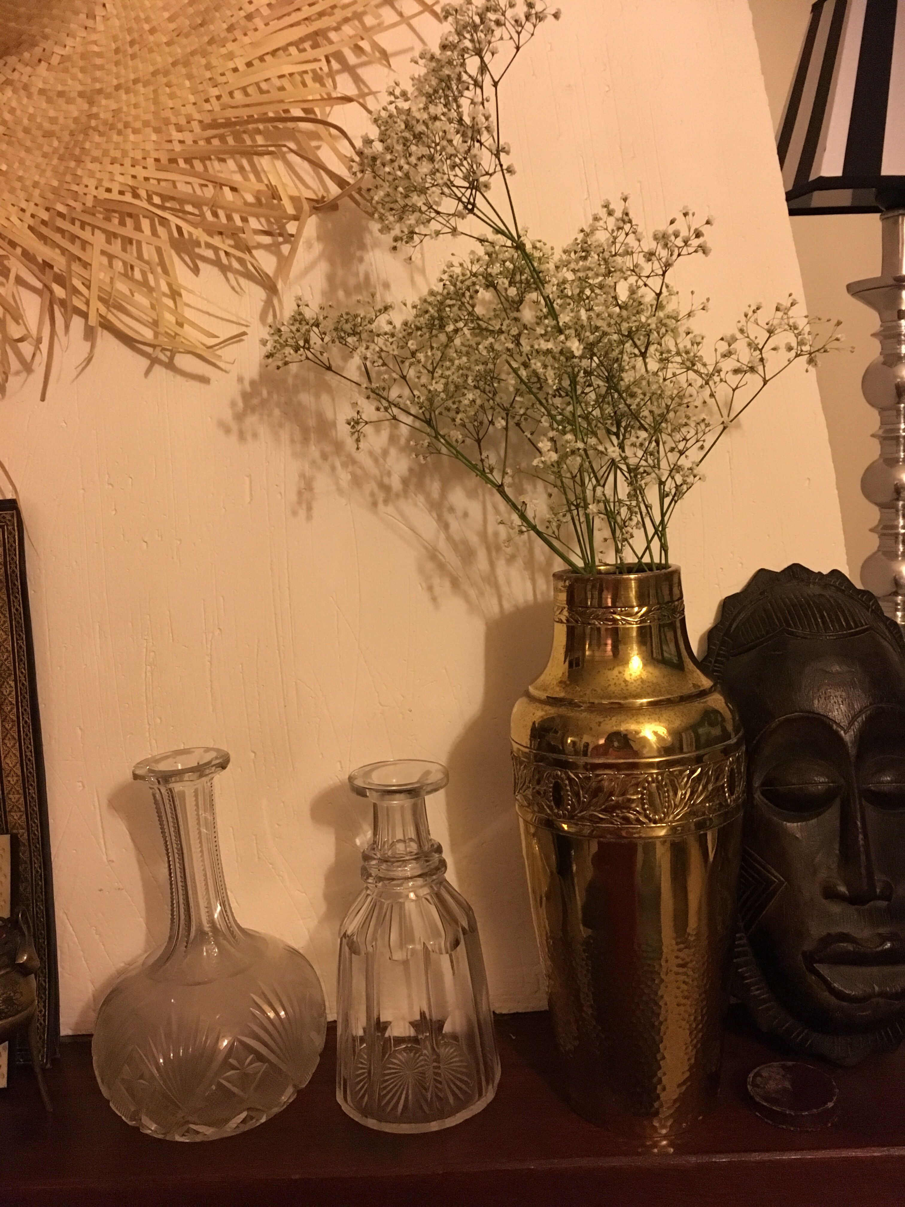 Yellow copper vase signed gbn art deco