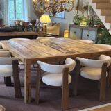 Beautiful large square table made of recycled teak.