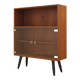 Teak display cabinet with glass doors, Denmark, 1970s