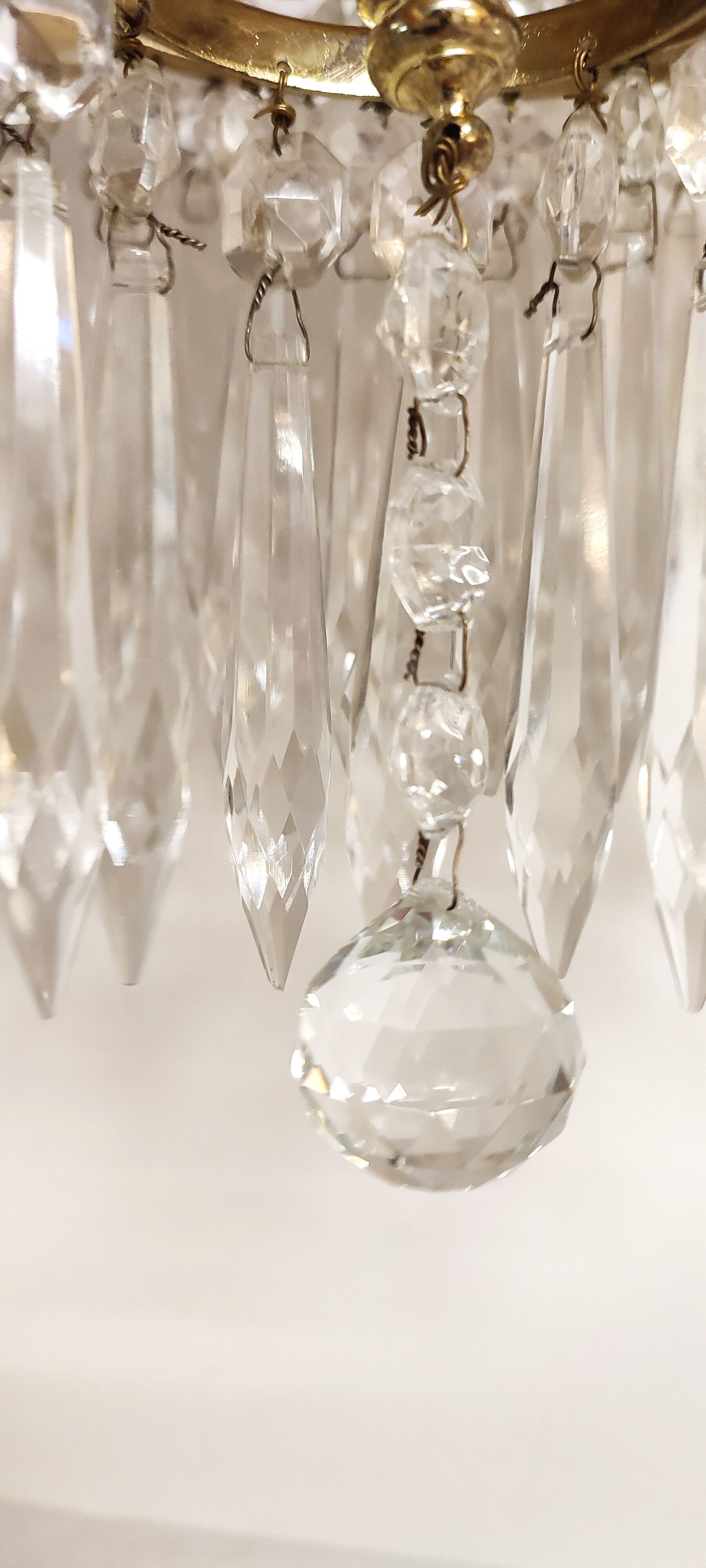 Classic crystal sconces. France, 1950s