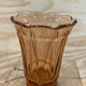 Vase tulipe rose 1950 en verre soufflé