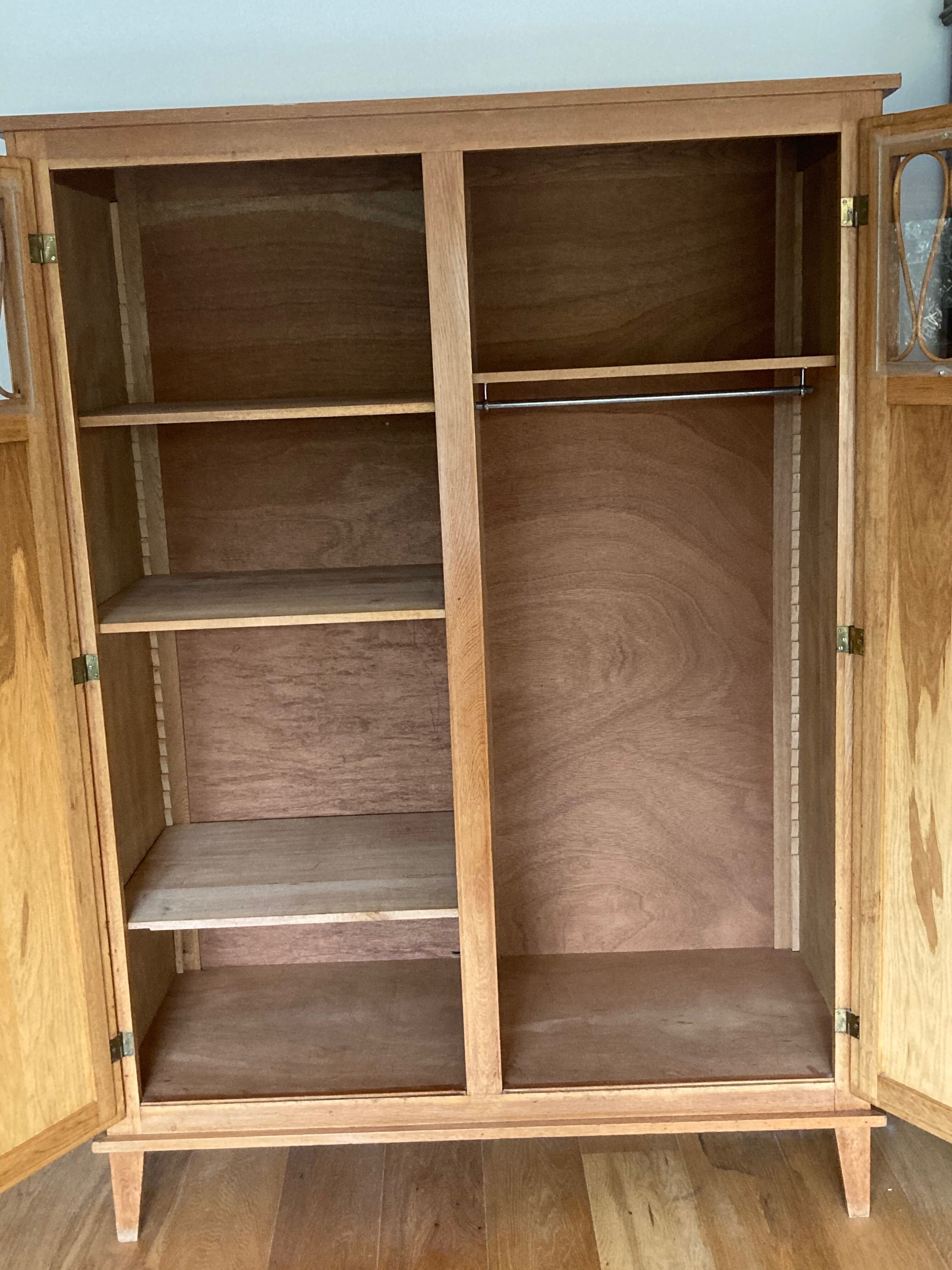 Wood and rattan cabinet 1950