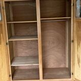 Armoire bois et rotin 1950