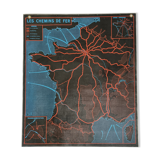 Pedagogical map MDI, 1964, reversible, "The railways"