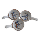 Lot de 3 caqulons motif japonisant.
