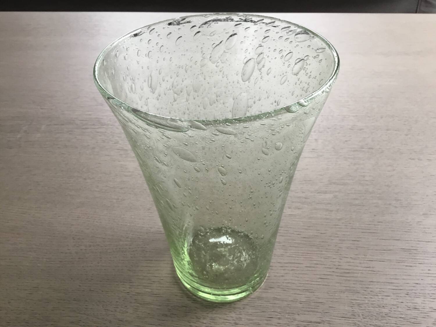 Handcrafted bubbled glass vase