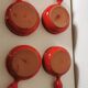 ensemble de 4 cassolettes en terre cuite émaillée rouge
