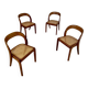 Set of 4 bentwood chairs Baumann design gondola cannage model 60s vintage