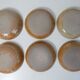 6 assiettes creuses en grès Vintage