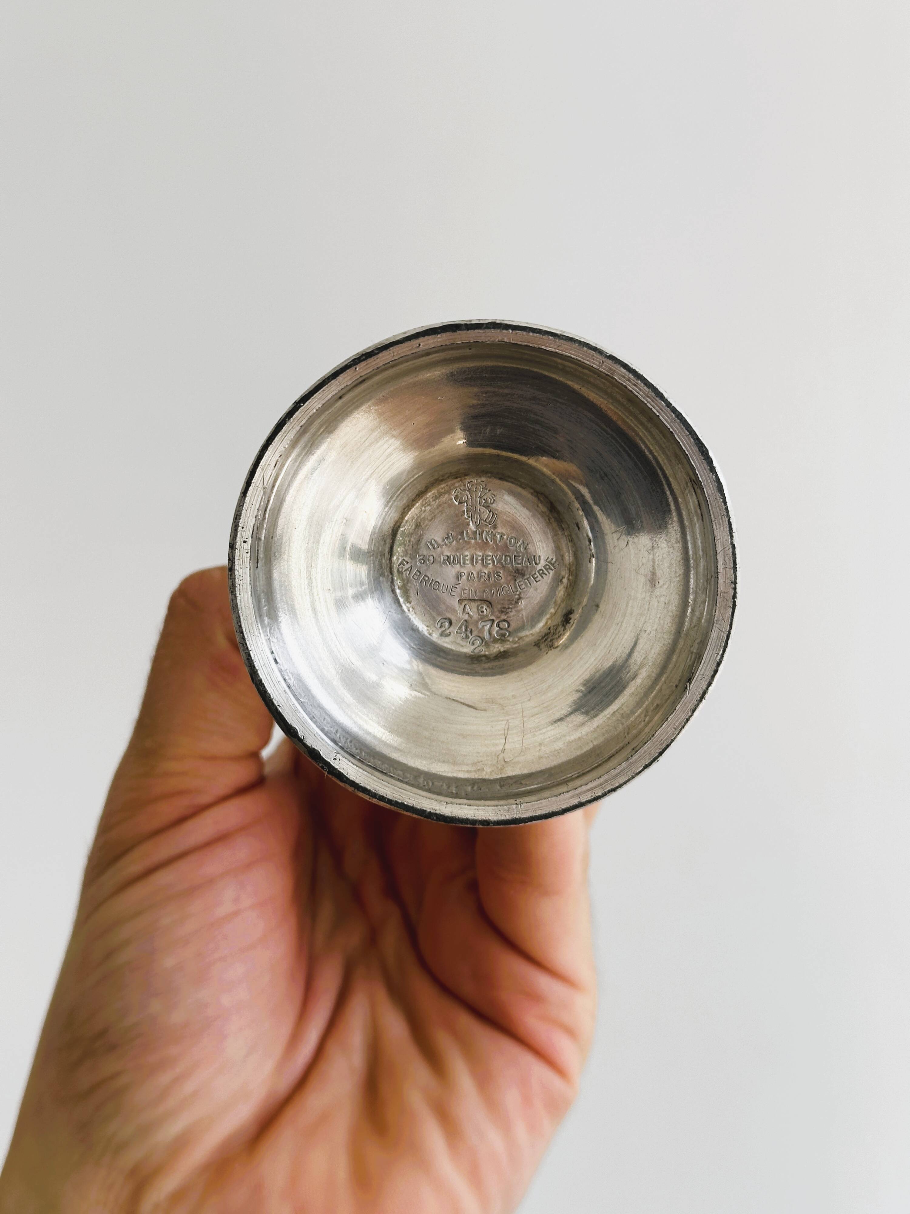 Small vintage soliflore in patinated light metal