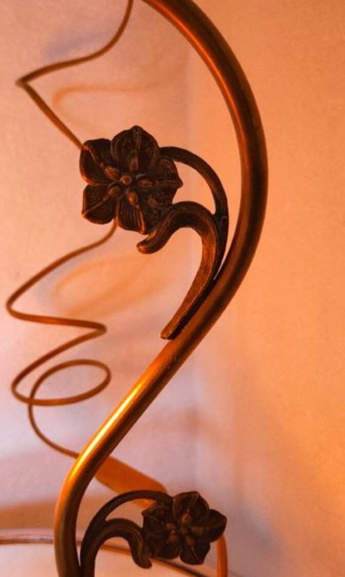 Art Nouveau tulip articulated lamp signed Art de France